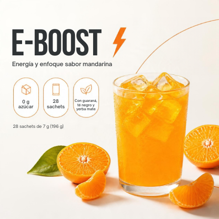 E-BOOST | Energía y Enfoque Sabor Mandarina (Sin Azúcar)