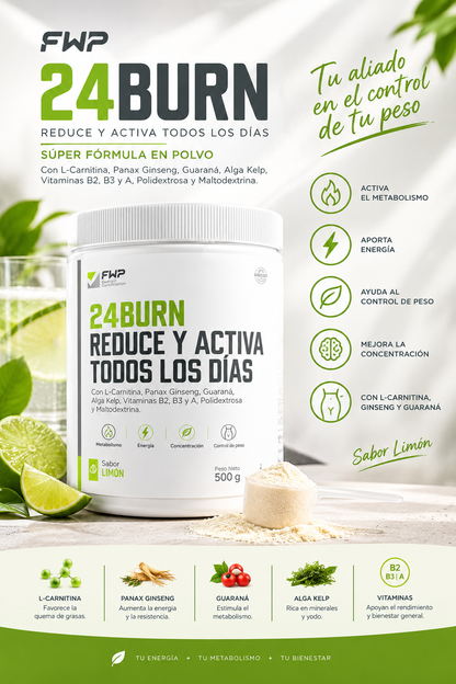 24BURN | Bebida Instantánea Sabor Limón